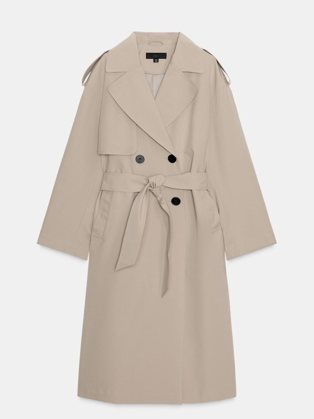 Zara, Long Belted Trench Coat, Size Small, Taupe Brown - Picture 1 of 9